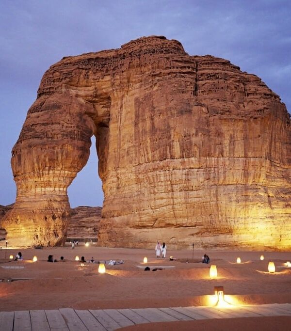 Elephant Rock at twilight, Saudi Arabia