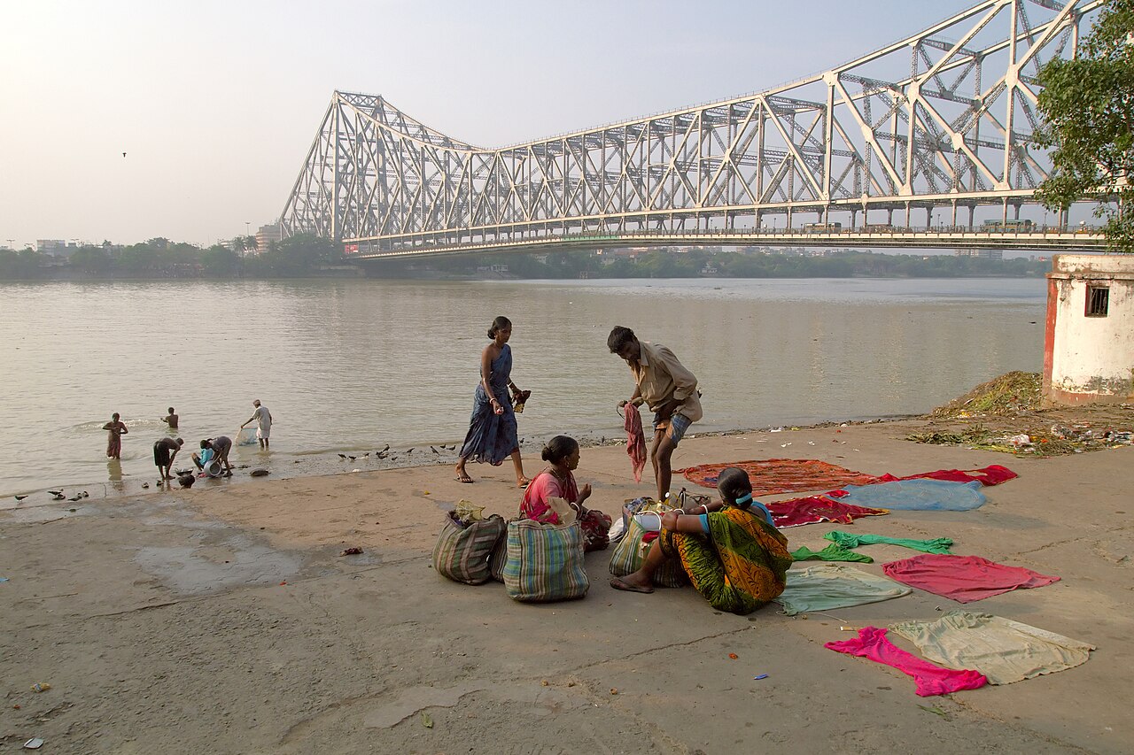 Historic Howrah Bridge Cantilever Span over Hooghly River in Kolkata Historic Howrah Bridge Cantilever Span over Hooghly River in Kolkata
