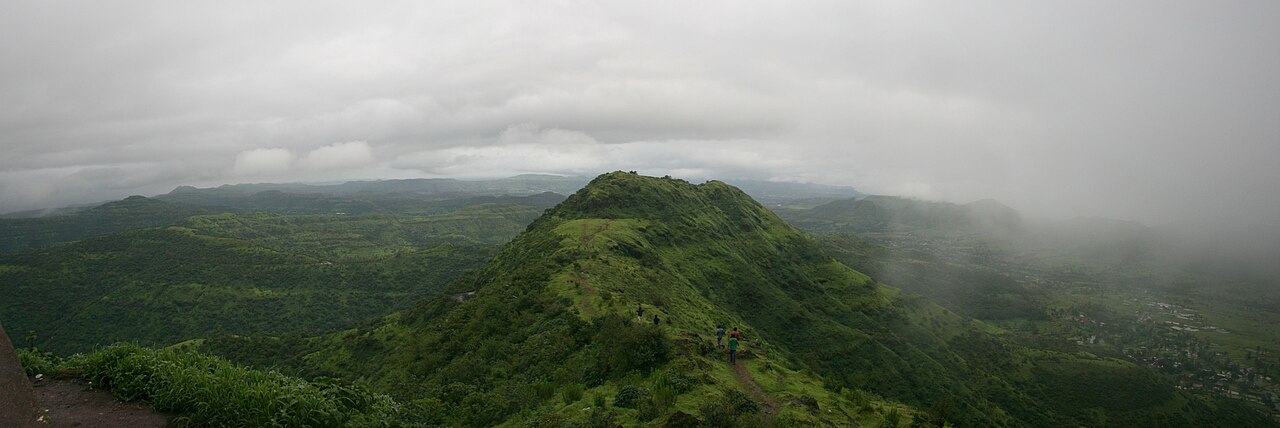 Sinhagad Mountain Fortress Ridge overlooking Pune Valley